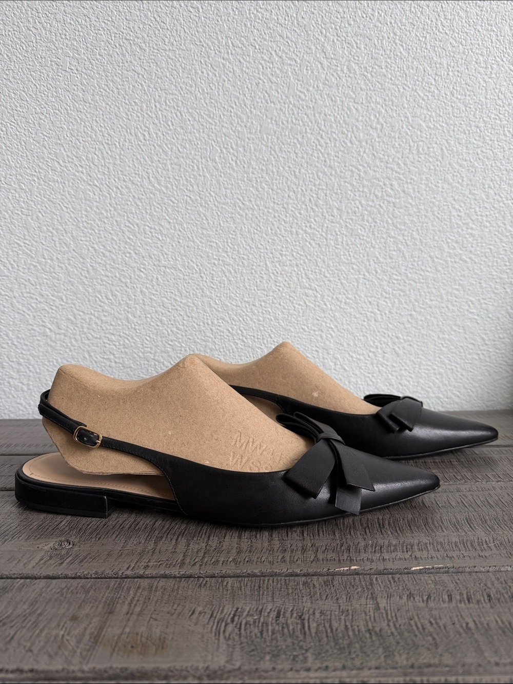 Arezzo Women's Eliza Leather Buckle Ballet Flats NIB